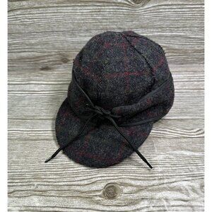 Wyoming Traders Plaid Fold Down Ear Flaps Australian Wool Plaid Cap Hat 6 7/8